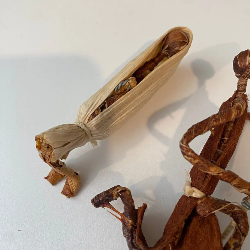 Handmade Corn Husk Nativity Set Figurines‎ Folk Art Christmas Decor